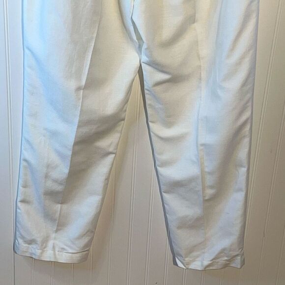 Elisabeth by Liz Claiborne Pleat Front Pants Women’s 16 White Linen/Cotton Blend - Picture 9 of 9